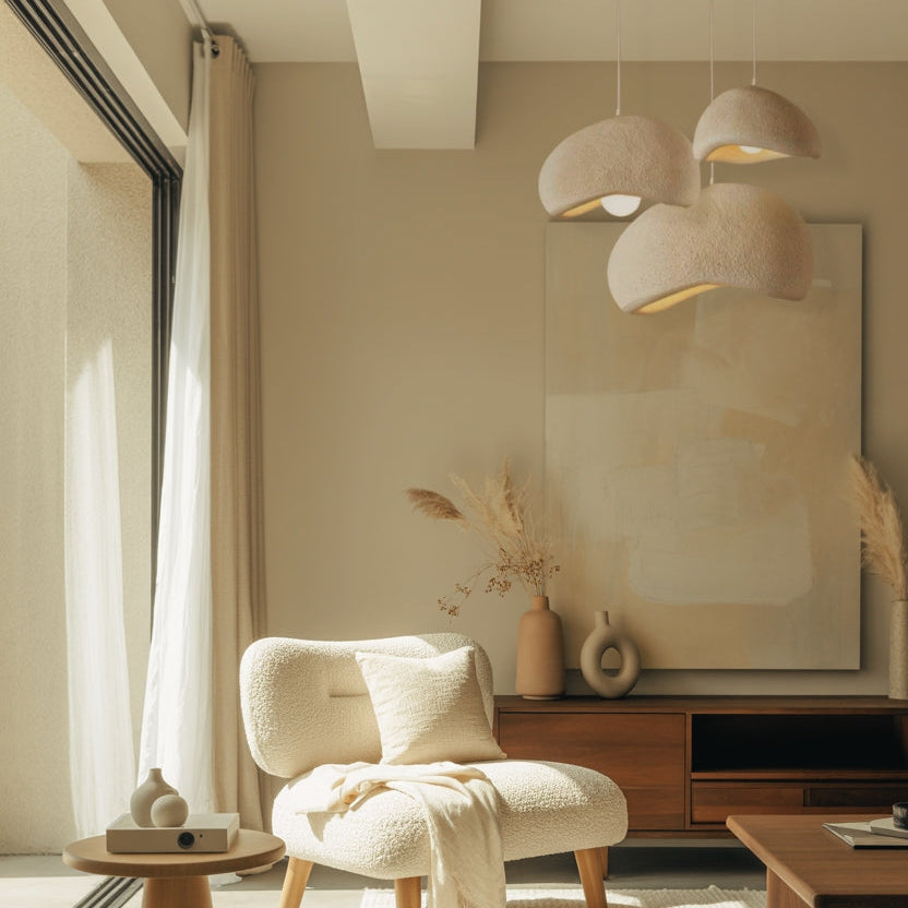 Nordic minimalist HDPE sculptural hanging lamp for tranquil home