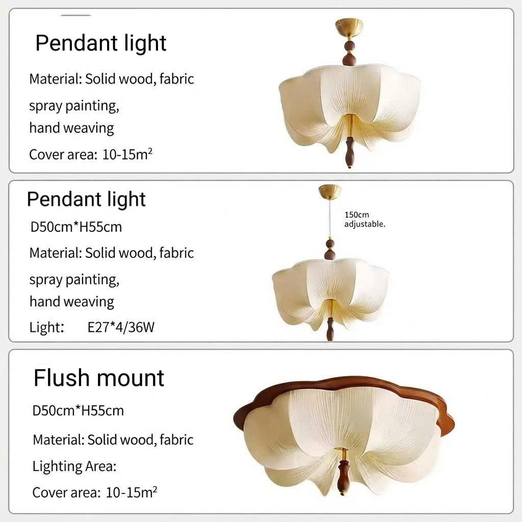 Sculptural lighting in Organic modern style, featuring Wood Mix Cloth, ideal for Restaurant lighting