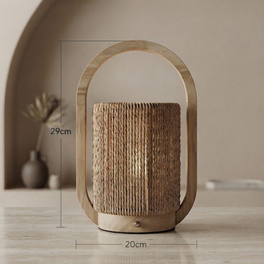 Organic wood sculptural table lamp providing warm ambient lighting for modern living rooms.