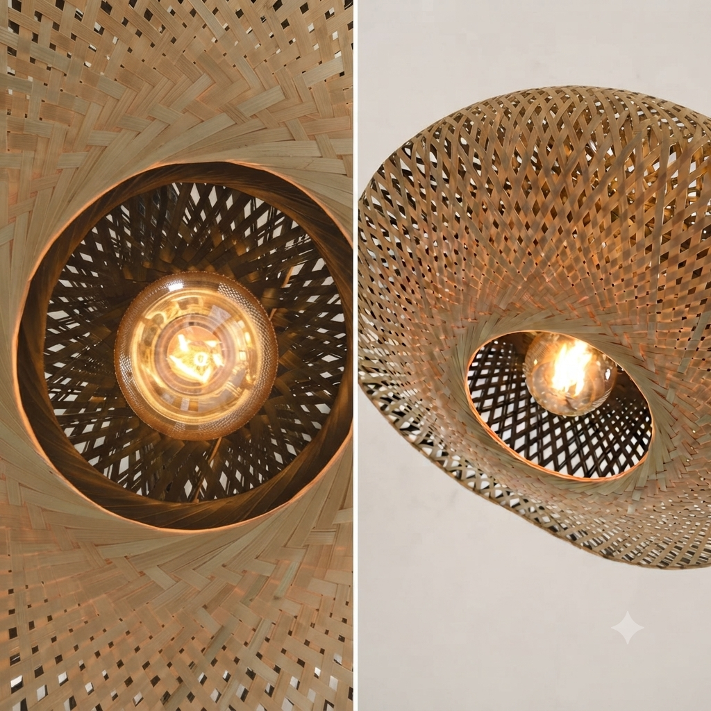 Wall lamp in Scandinavian style, crafted from Rattan, ideal for Entryway hallway decor, providing ambient and accent lighting.