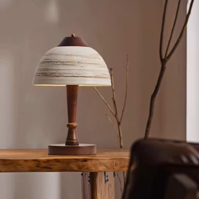 Living Room Credenza Ceramic and Wood Accent Light for Sophisticated Home Styling