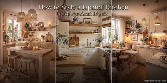 japandi pendant light, kitchen island pendant light, rattan pendant light and bamboo pendant light