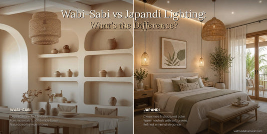 Wabi Sabi Pendant Light And Japandi Pendant Light with Rattan Pendant Light and Bamboo Pendant Light