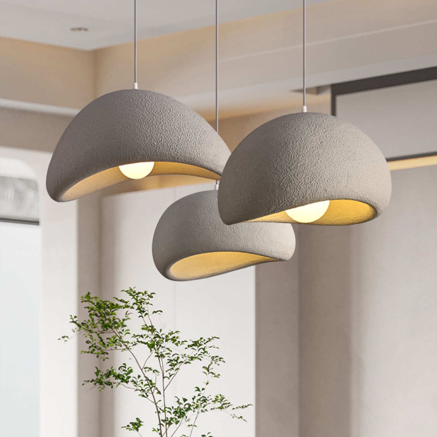 set of wabi sabi pendant lights 