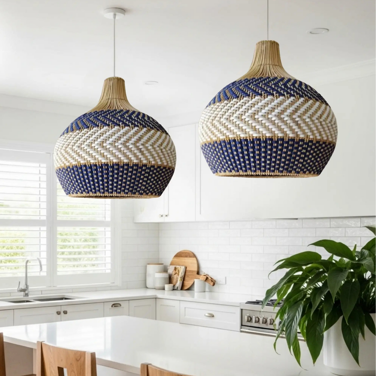 Earthy two-tone dome ceiling fixture casting soft, warm circular light spots upward onto a white minimalist ceiling.