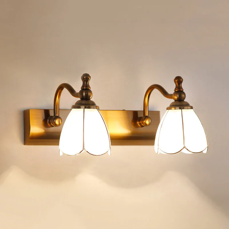 Art deco inspired sculptural copper tulip art lamp for modern, luxurious living spaces
