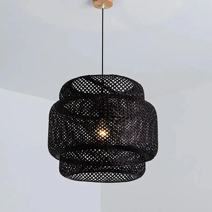 Eco-friendly bamboo drop light, meticulously handwoven for a healthy living space.