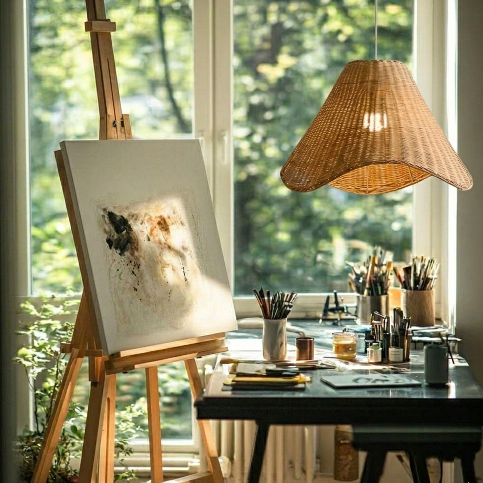 Artisan crafted organic pendant light ideal for farmhouse and rustic home decor