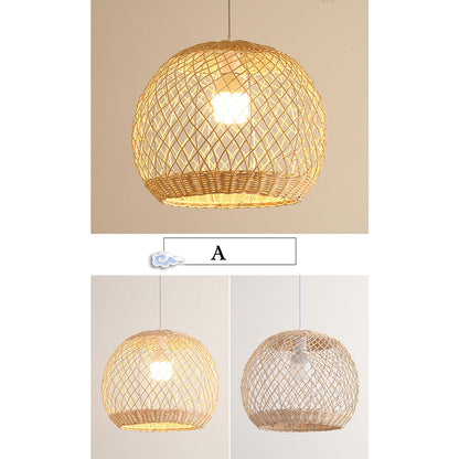 Artisan crafted rattan basket pendant light fixtures for eclectic interiors
