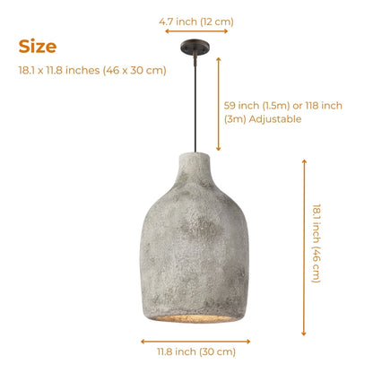 Artisanal earthy hanging lamp showcasing raw Wabi-Sabi home decor style