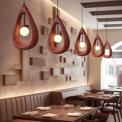 Modern artistic teardrop pendant lighting for restaurant dining area