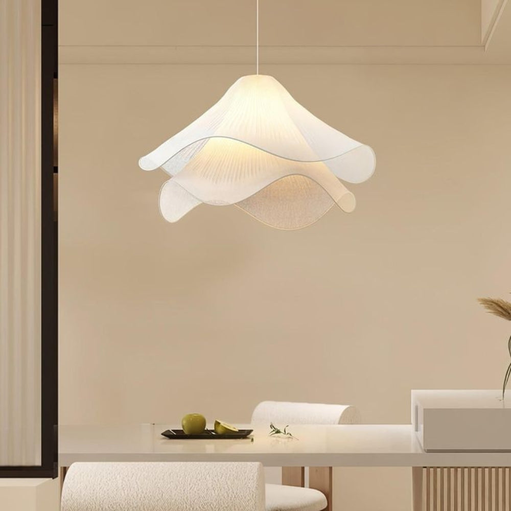 Artistic white petal-shaped pendant light for minimalist home decor