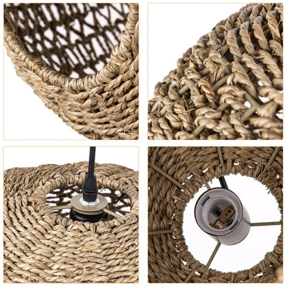 Authentic jute fiber hanging chandelier for stylish interior accents