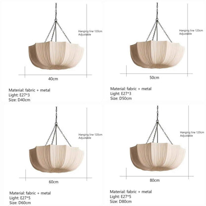 Ceiling pendant in Scandinavian style, using Organic Fabric, creating beautiful sculptural lighting for your Home Decor.