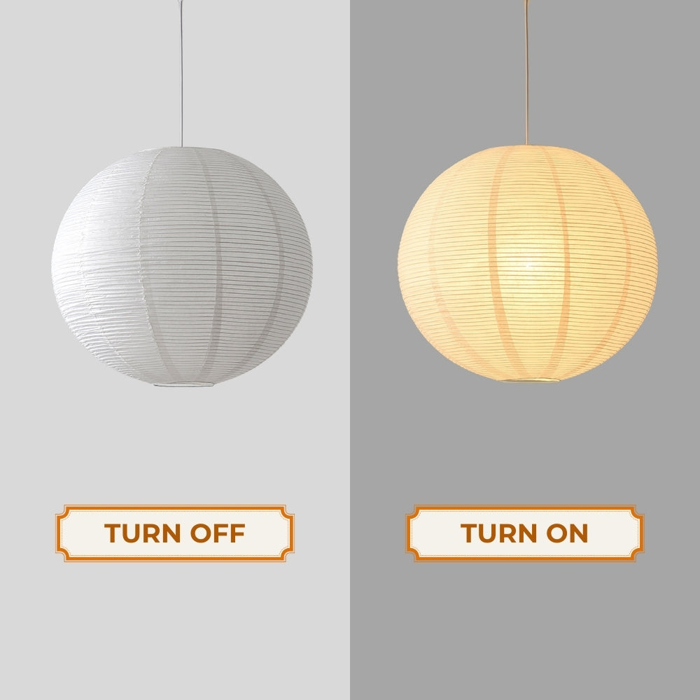 Chic white paper globe hanging fixture, luxury minimalist
