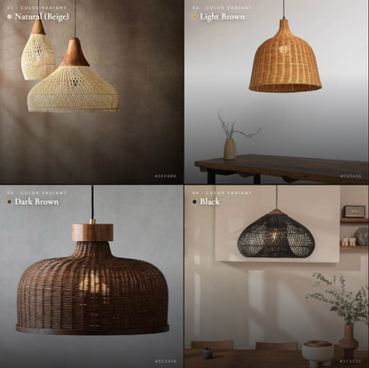 Modern farmhouse rattan tiered ceiling light that brings rustic warmth and contemporary charm to modern spaces.