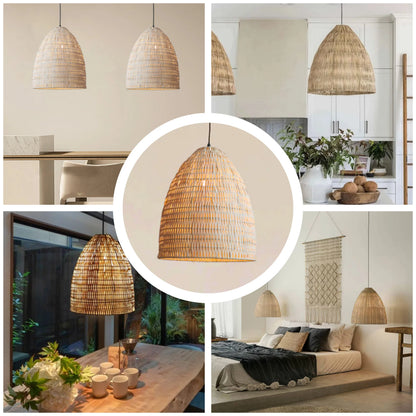 Contemporary artisan bell shape light fixture featuring a unique, modern design