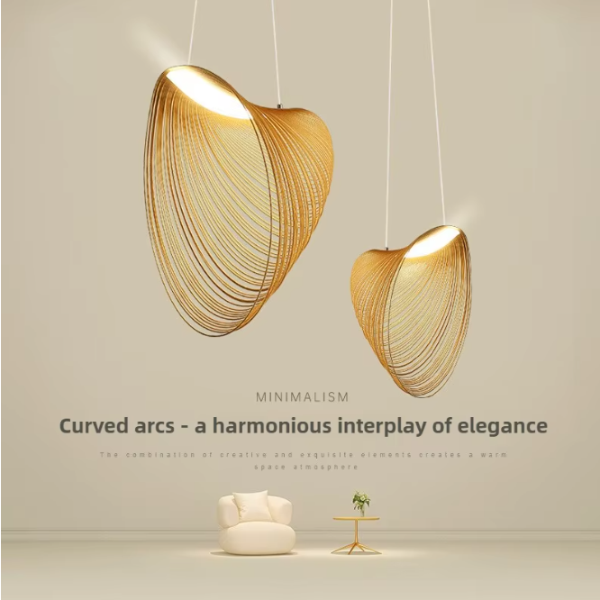 Contemporary artistic hanging lamp in a stylish designer finish