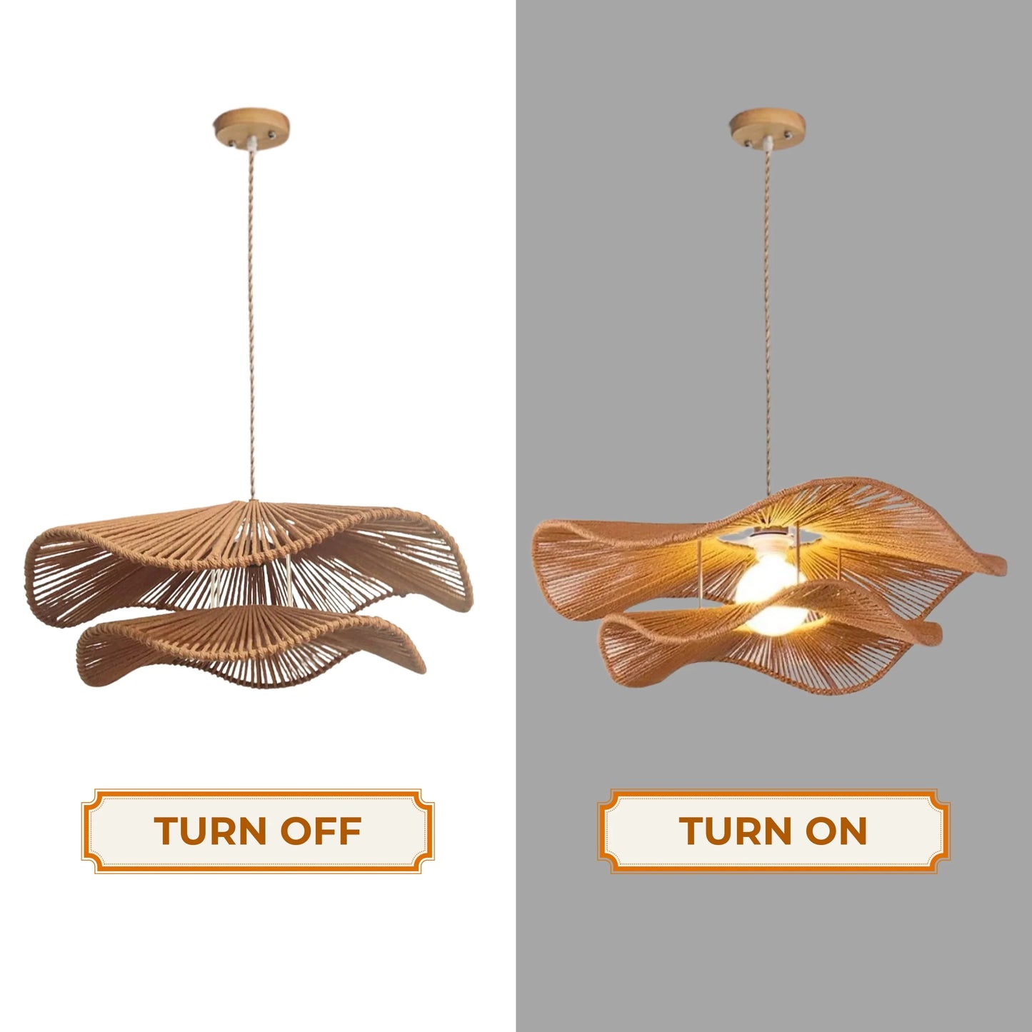 Tropical double layer wicker chandelier bringing a fresh, warm, and breezy coastal resort villa aesthetic into a modern residential kitchen