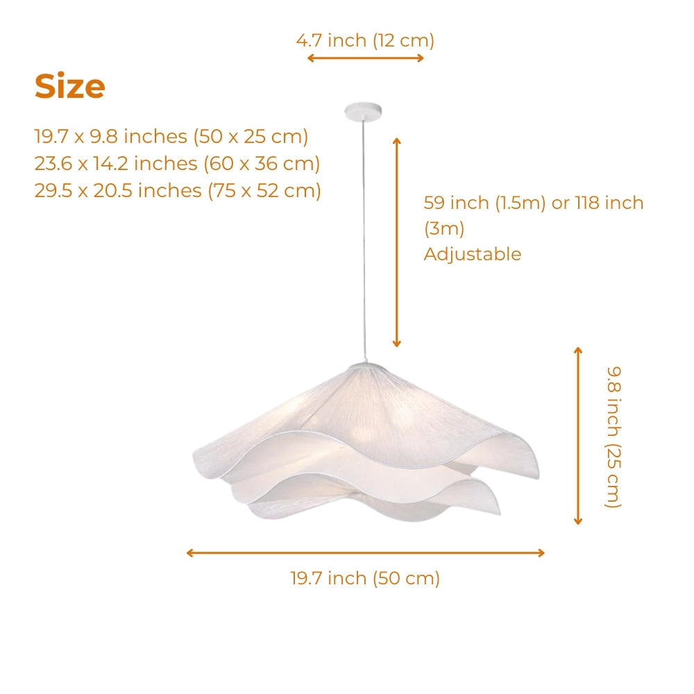 Contemporary floral fabric pendant light for a minimalist Zen home