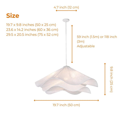 Contemporary floral fabric pendant light for a minimalist Zen home