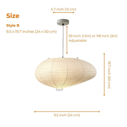 Contemporary paper sphere pendant light for a minimalist Zen space