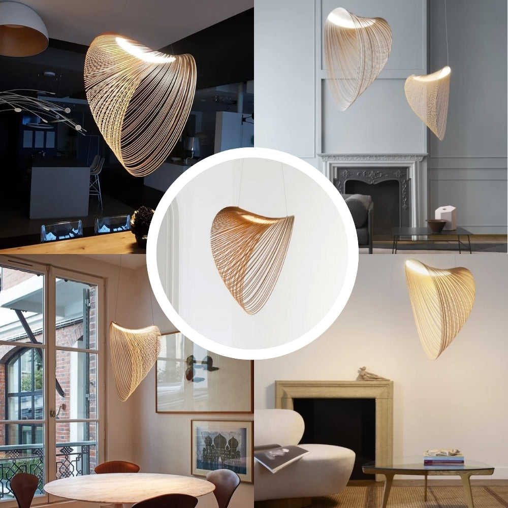 Contemporary sculptural hanging light perfect for modern interior design