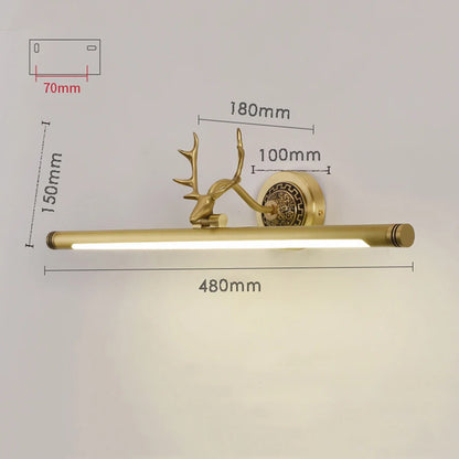 Functional copper antler lamp for cozy reading nook task and art lighting