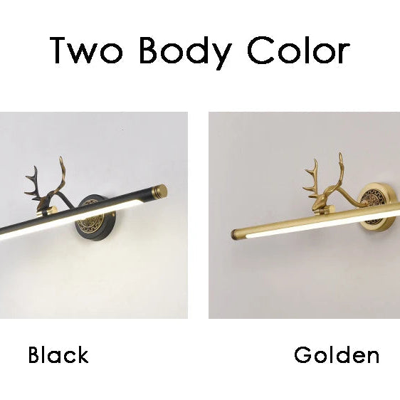 Ambient copper antler wall sconce for modern living room art gallery lighting