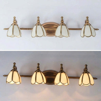 Quiet luxury inspired cozy home copper tulip wall sconce for a refined living area