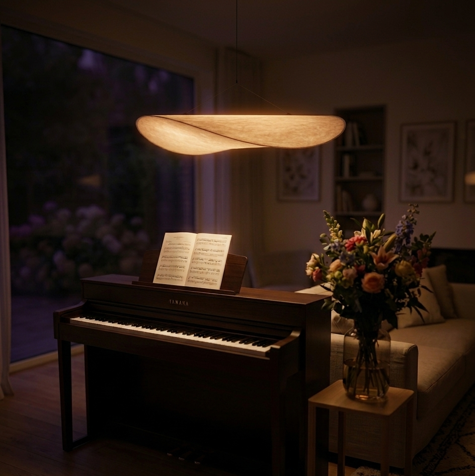 Cozy home fabric wave pendant lamp creating a warm inviting space