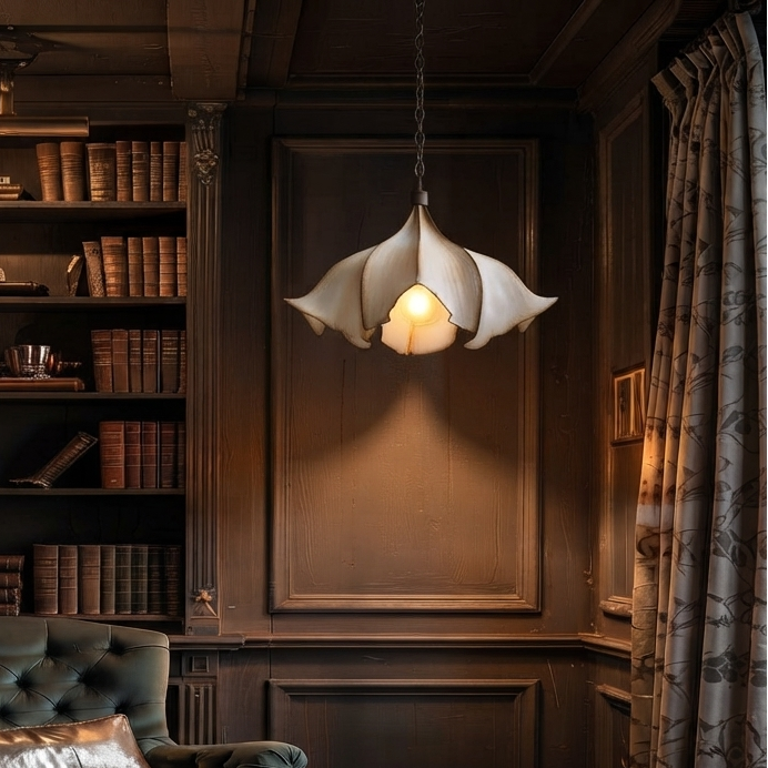 Drop light in Handmade Natural style, featuring Wood Mix Resin material, ideal for Reading corner decor, providing ambient, task, and mood lighting.