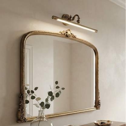 Earthy handmade brass picture sconce for a sustainable and elegant entryway