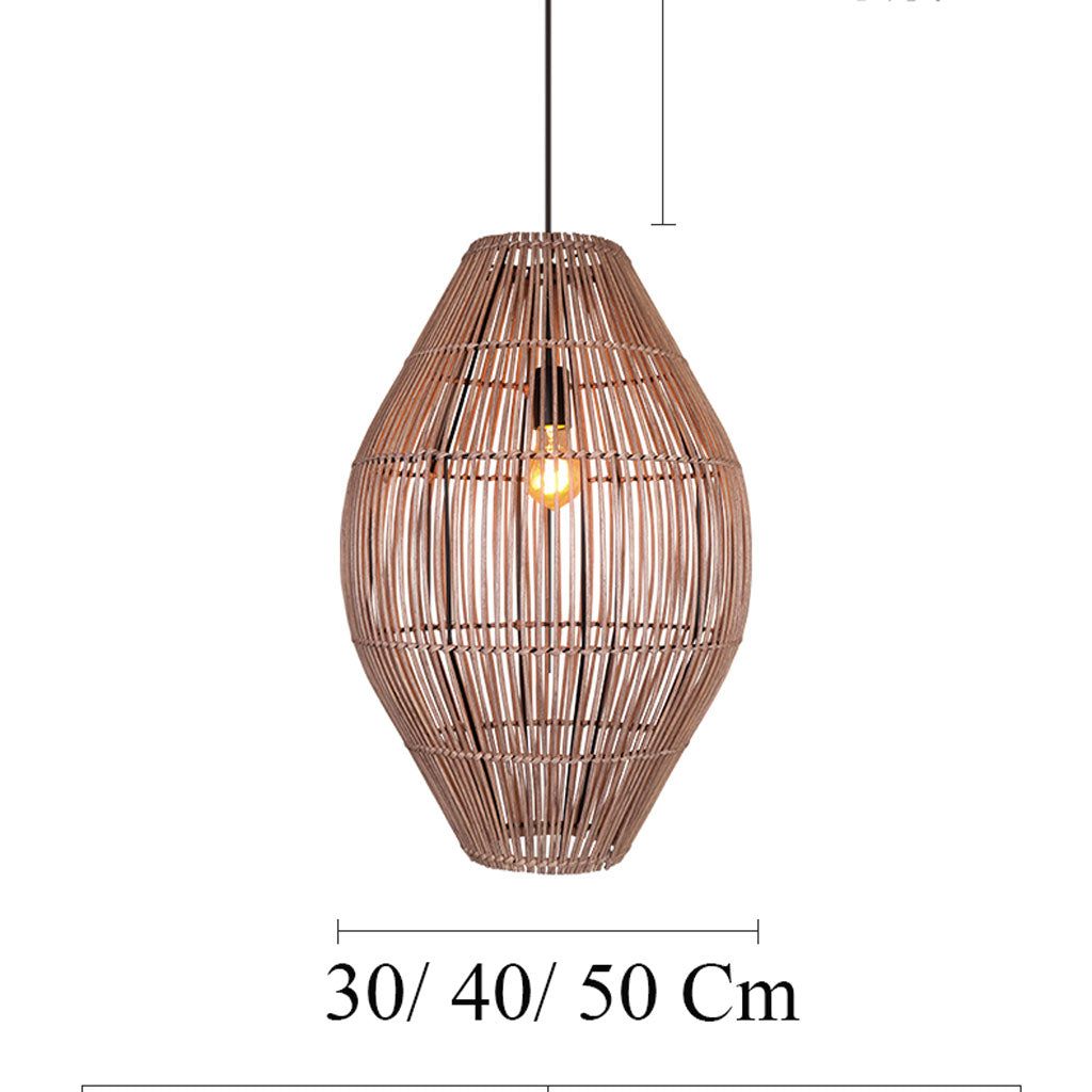 Hand-spun eco-friendly paper rope cocoon lamp showcasing a textured weave in a rich earthy brown finish that prevents harsh bulb glare