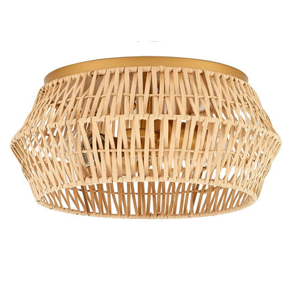 Eco-chic hand-wrapped rattan light, a sophisticated minimalist accent for sustainable interior styling.