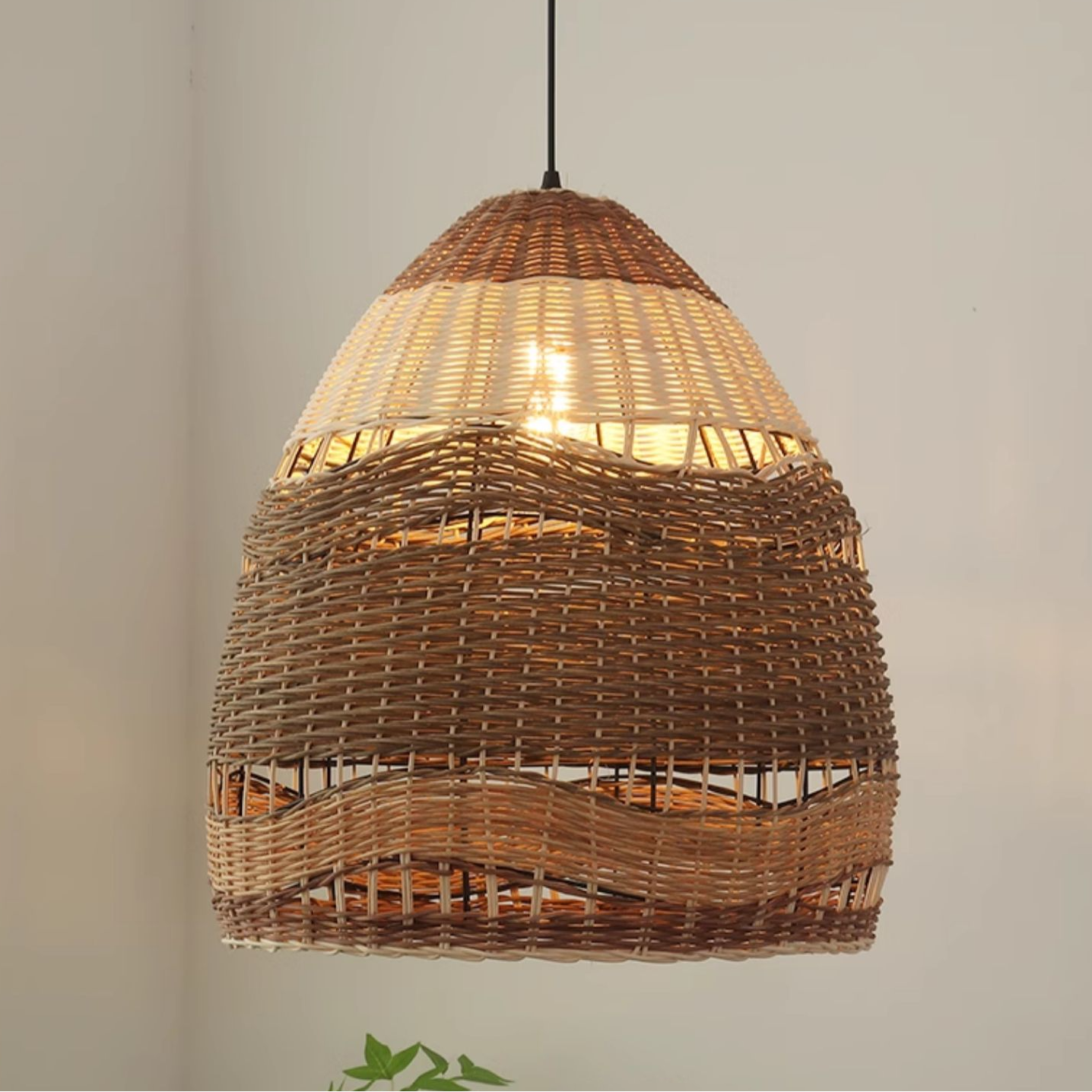 Eco-conscious handmade rattan weave lamp, providing non-toxic and healthy interior lighting.