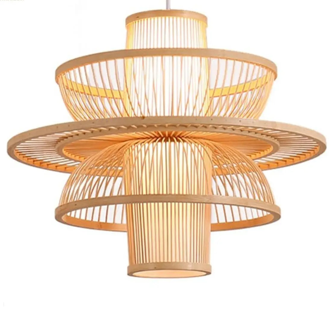 Eco-friendly bamboo fiber ceiling fixture with an airy, organic, and durable design