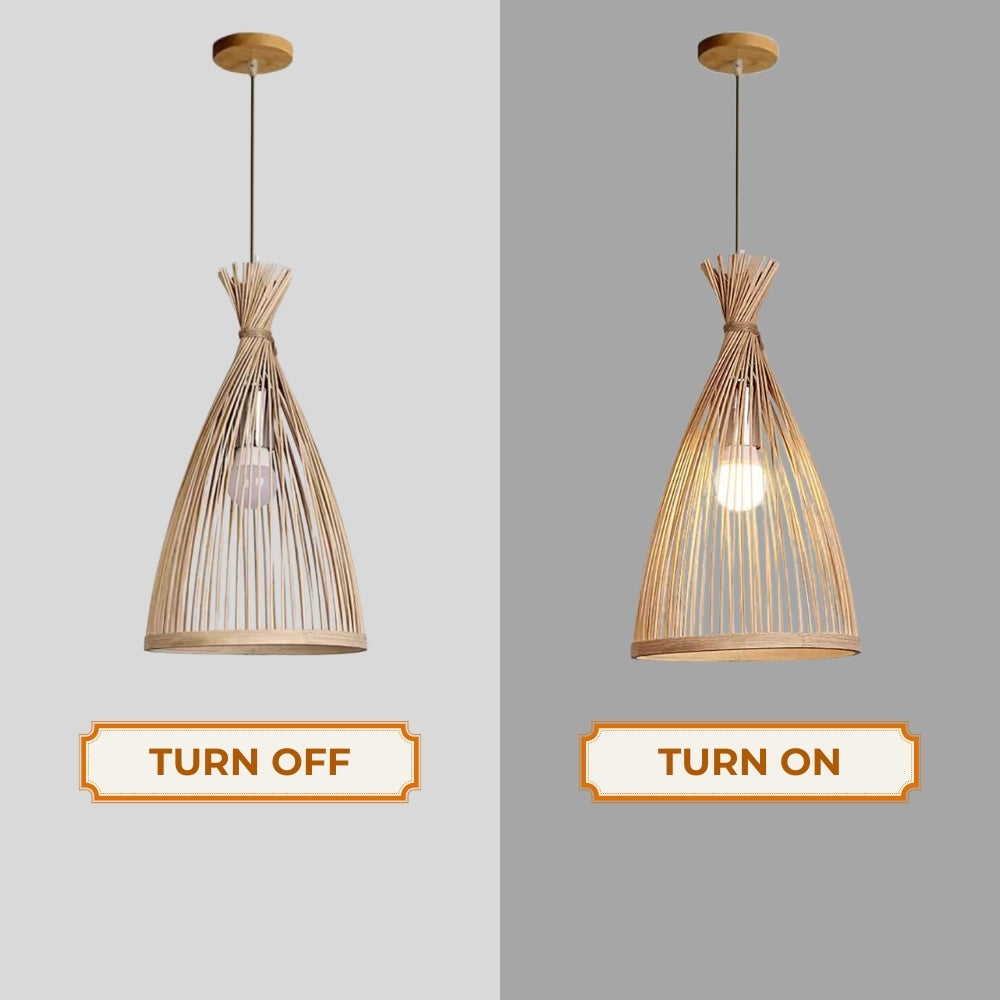Eco-friendly bamboo wicker pendant lamp for sustainable interior design