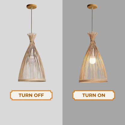 Eco-friendly bamboo wicker pendant lamp for sustainable interior design
