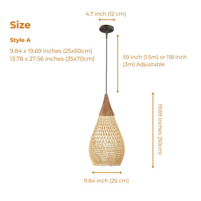 Sustainable handmade bamboo light shade interior