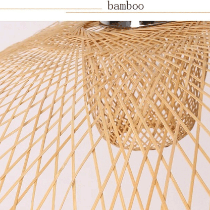 Sustainable bamboo island pendant for dining room