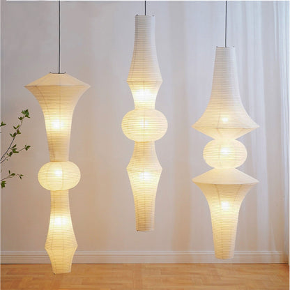 Luxury Japandi inspired rice paper hanging light