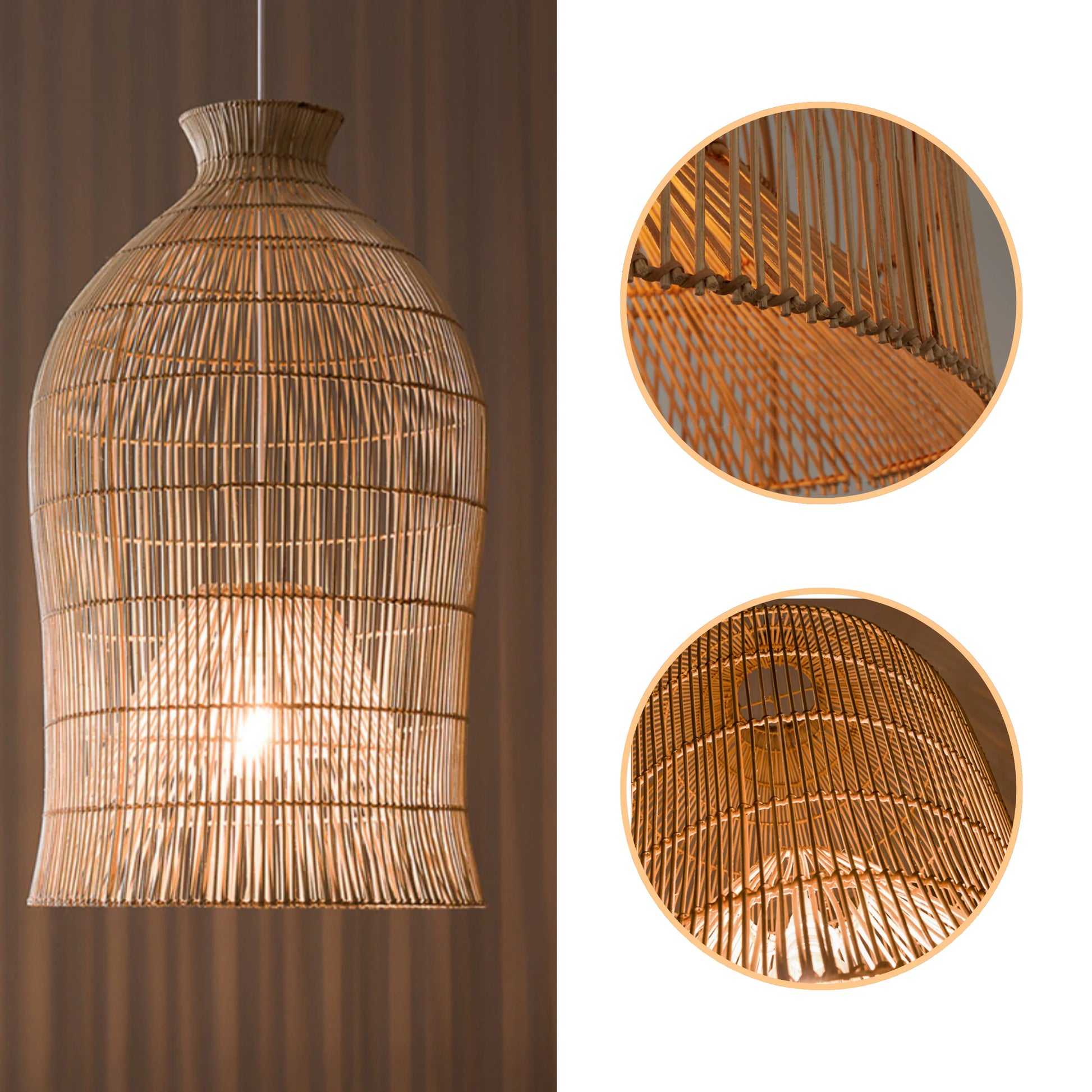 Elegant natural texture ceiling pendant light for refined living room aesthetics