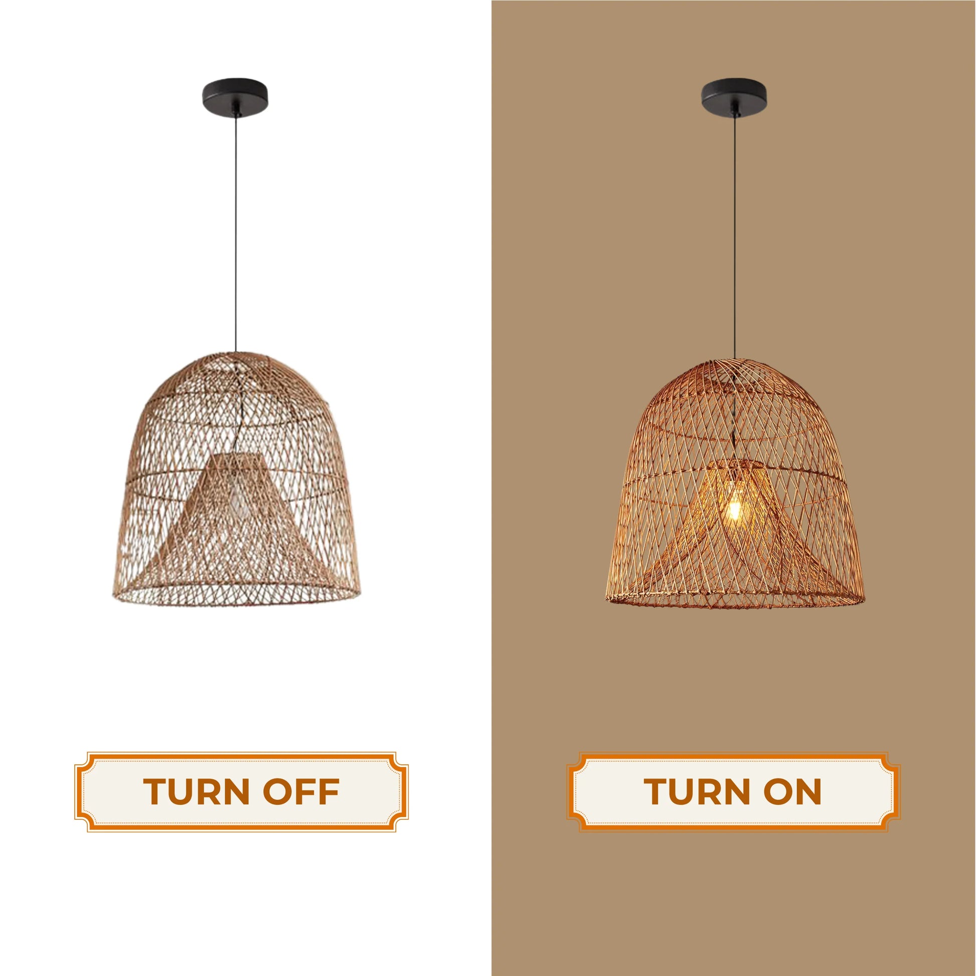 Exclusive handwoven rattan light fixture demonstrating expert craftsmanship