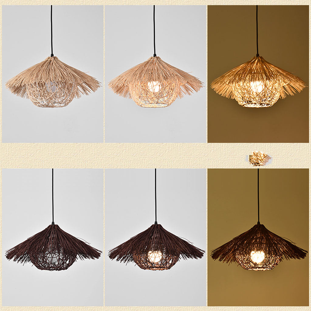Exotic island style wicker pendant fixture for resort ambiance