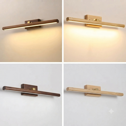 Sculptural walnut wall lamp for modern home hallway galleries