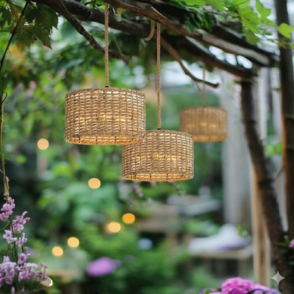 Sun-Kissed Rattan Mix Seagrass Flush Mount Light