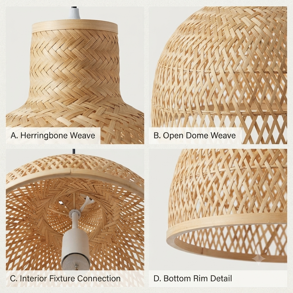 Bellflower Handwoven Bamboo Pendant Light