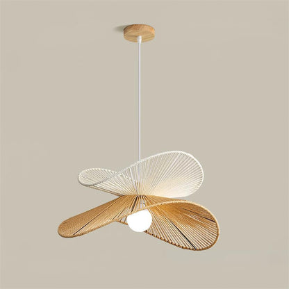 Handcrafted hemp fiber floral hanging lamp for modern living