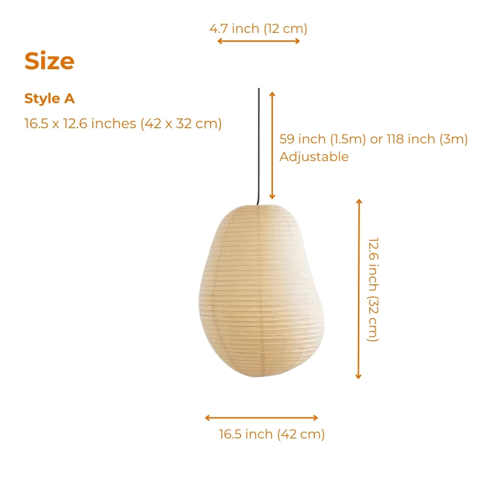 Artistic handcrafted paper lantern lamp for Wabi-Sabi interior
